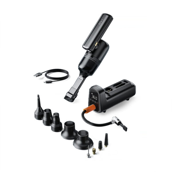 مكنسة كهربائية ومنفاخ هوائي متعددة الوظائف 4 في 1 - اسود